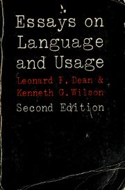 Cover of: Essays on language and usage