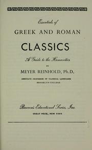 Cover of: Essentials of Greek and Roman classics: a guide to the humanities