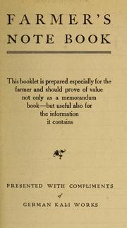 Cover of: Farmer's note book