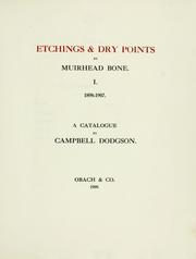 Cover of: Etchings & dry points by Muirhead Bone: a catalogue