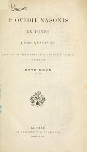 Cover of: Ex Ponto libri quattuor by Ovid