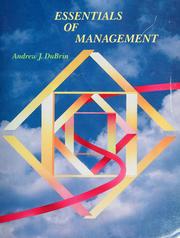 Cover of: Essentials of management | Andrew J. DuBrin