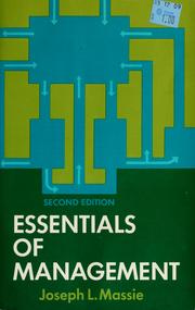 Cover of: Essentials of management