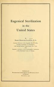 Cover of: Eugenical sterilization in the United States by Laughlin, Harry Hamilton