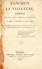 Cover of: Fanchon la vielleuse: coedie en trois actes, mêlée de vaudevilles