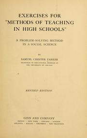 Cover of: Exercises for "Methods of teaching in high schools": a problem-solving method in a social science