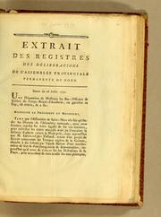 Cover of: Extrait des registres des deliberations de l'Assemblée provinciale permanente du Nord. Séance du 26 juillet 1790