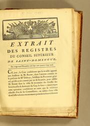 Cover of: Extrait des registres de Conseil supérieur de Saint-Domingue: Du vingt-neuf décembre mil sept cent quatre-vingt-neuf