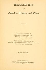 Cover of: Examination book in American history and civics by Charles Winne Blessing