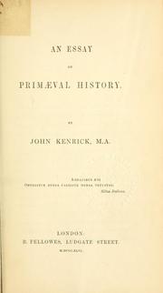 Cover of: An essay on primaeval history. by Kenrick, John
