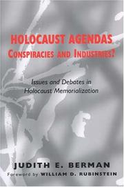 Cover of: Holocaust Agendas, Conspiracies And Industries? | Judith Berman