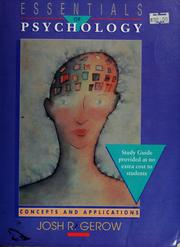 Cover of: Essentials of psychology: concepts and applications