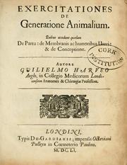 Cover of: Exercitationes de generatione animalium. by Harvey, William