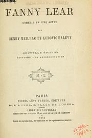 Cover of: Fanny Lear: comédie en cinq actes