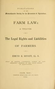 Cover of: Farm law: a treatise on the legal rights and liabilities of farmers.
