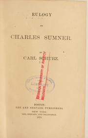 Cover of: Eulogy on Charles Sumner.