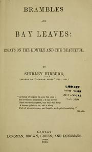 Cover of: Brambles and bay leaves: essays on the homely and the beautiful.