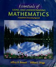 Cover of: Essentials of using and understanding mathematics by Jeffrey O. Bennett