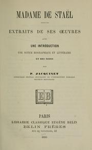 Cover of: Extraits de ses oeuvres