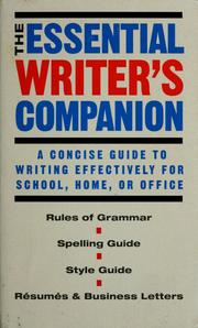 Cover of: The essential writer's companion by 