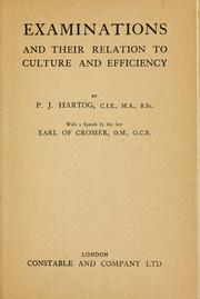 Cover of: Examinations and their relation to culture and effeciency