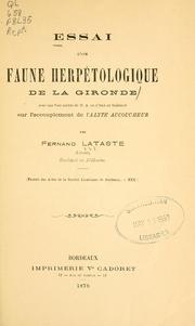 Cover of: Essai d'une faune herpetologique de la Gironde by Fernand Lataste