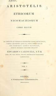 Cover of: Ethicorum Nicomacheorum libri decem by Aristotle