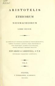 Cover of: Ethicorum Nicomacheorum libri decem by Aristotle