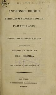 Cover of: Ethicorum Nicomacheorum libri decem by Aristotle