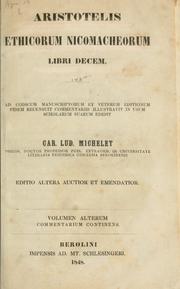 Cover of: Ethicorum Nicomacheorum libri decem. by Aristotle