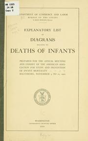 Cover of: Explanatory list of diagrams relating to deaths of infants | United States. Bureau of the Census