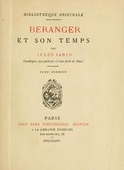 Cover of: Béranger et son temps. by Jules Janin