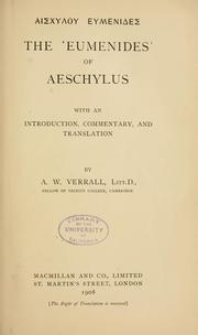 Cover of: The Eumenides by Aeschylus