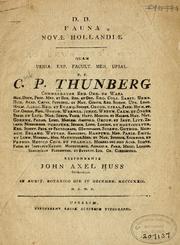 Cover of: Fauna novae hollandiae by Carl Peter Thunberg
