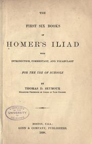 Cover of: The first six books of Homer's Iliad
