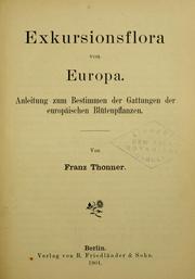 Cover of: Exkursionsflora von Europa by Franz Thonner