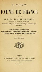 Cover of: Faune de France: contenant la description des espèces indigèns disposées en tableaux analytiques ; et illustrée de figures représentant les types caractéristiques des genres