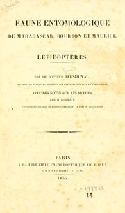 Cover of: Faune entomologique de Madagascar, Bourbon et Maurice: lépidoptères