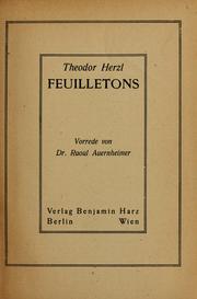 Cover of: Feuilletons: Vorrede von Raoul Auernheimer