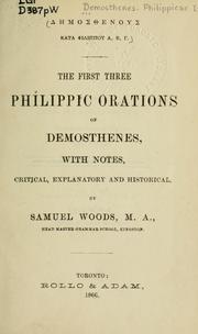 Cover of: The first three Philippic orations by Demosthenes