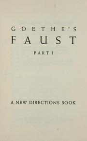 Cover of: Faust. Part 1. by Johann Wolfgang von Goethe