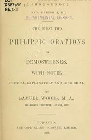 Cover of: The first two Philippic orations