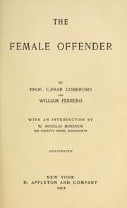 Cover of: The female offender