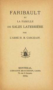 Cover of: Faribault et la famille de Sales Laterrière.