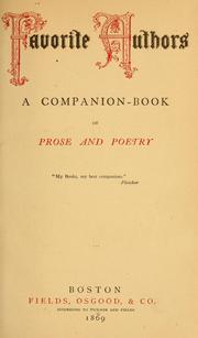 Cover of: Favorite authors: a companion-book of prose and poetry