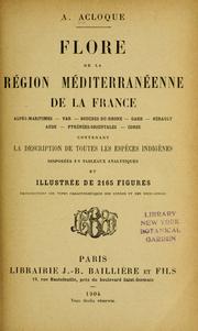 Cover of: Flore de la région méditerranéenne de la France.