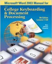 Cover of: Microsoft (R) Word 2003 Manual for College Keyboarding & Document Processing (GDP) by Scot Ober, Jack E. Johnson, Arlene Zimmerly, Robert W. Hanson, Jack Johnson, Robert Hanson