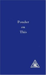 Cover of: Ponder on This: A Compilation