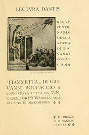 Cover of: "Fiammetta" di Giovanni Boccaccio by Vincenzo Crescini