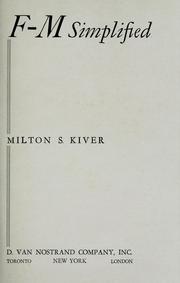 Cover of: F-M simplified by Milton Sol Kiver